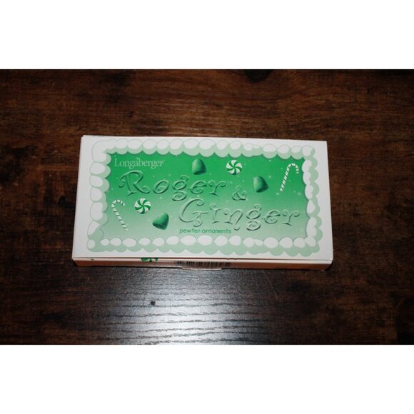 Longaberger 2000 Pewter Christmas Ornaments "Roger and Ginger" Gingerbread NEW - Picture 2 of 2